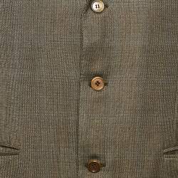 Lanvin Khaki Patterned Wool Regular Fit Blazer L