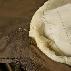 Lanvin Khaki Patterned Wool Regular Fit Blazer L