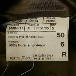 Lanvin Khaki Patterned Wool Regular Fit Blazer L