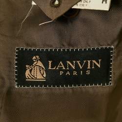 Lanvin Khaki Patterned Wool Regular Fit Blazer L