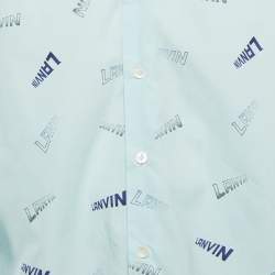 Pre Owned Lanvin Blue All Over Print Cotton Long Sleeve Shirt L