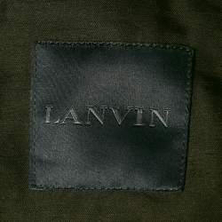 Pre Owned Lanvin Black Leather and Synthetic Zip-Up Jacket M