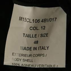 Pre Owned Lanvin Black Leather and Synthetic Zip-Up Jacket M