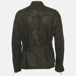 Pre Owned Lanvin Black Leather and Synthetic Zip-Up Jacket M