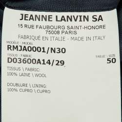 Pre Owned Lanvin Navy Blue/Black Wool Tailored Blazer L