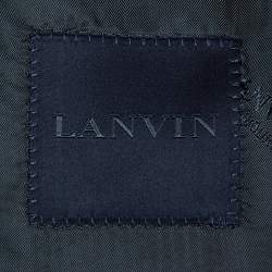 Pre Owned Lanvin Navy Blue/Black Wool Tailored Blazer L