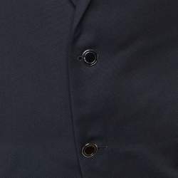 Pre Owned Lanvin Navy Blue/Black Wool Tailored Blazer L