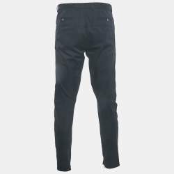 Pre Owned Lanvin Navy Blue Gabardine Trousers L