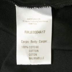 Pre Owned Lanvin Black Pique Long Sleeve Polo T-Shirt L