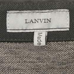 Pre Owned Lanvin Black Pique Long Sleeve Polo T-Shirt L