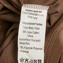 Pre Owned Lanvin Brown Flocked Jersey T-Shirt M
