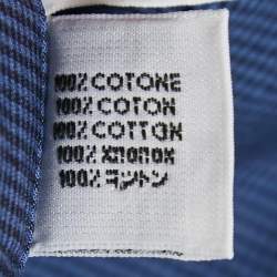 Pre Owned Lanvin Blue Checks Cotton Short Sleeve Shirt L