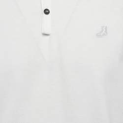 Pre Owned Lanvin White Cotton Embroidered Polo T-Shirt L
