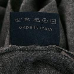 Pre Owned Lanvin Grey Wool Knit Mock Neck Sweater M