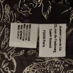 Pre Owned Lanvin Navy Blue Koi-print Cotton Short Sleeve Shirt L