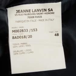 مملوكة مسبقًا Lanvin Navy Blue Windowpane Wool Single Breasted Blazer M