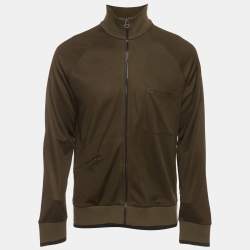 مملوكة مسبقًا Lanvin Brown Jersey Zip-Up Jacket L