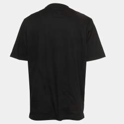 Pre Owned Lanvin Black Archives Print Patch Cotton Crewneck T-Shirt XL