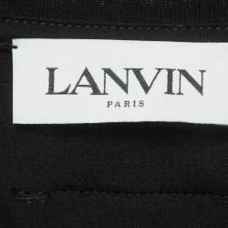 Pre Owned Lanvin Black Archives Print Patch Cotton Crewneck T-Shirt XL