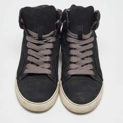 Lanvin Black Nubuck High Top Sneakers Size 42