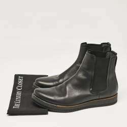 Pre Owned Lanvin Black Leather Chelsea Boots Size 45