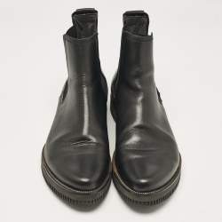 Pre Owned Lanvin Black Leather Chelsea Boots Size 45