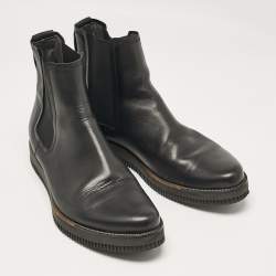 Pre Owned Lanvin Black Leather Chelsea Boots Size 45