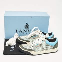 Pre Owned Lanvin Multicolor Leather and Nubuck Leather Lace Up Sneakers Size 43