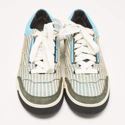 Pre Owned Lanvin Multicolor Leather and Nubuck Leather Lace Up Sneakers Size 43