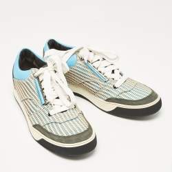 Pre Owned Lanvin Multicolor Leather and Nubuck Leather Lace Up Sneakers Size 43