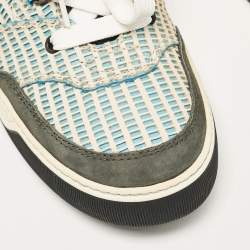 Pre Owned Lanvin Multicolor Leather and Nubuck Leather Lace Up Sneakers Size 43