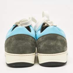 Pre Owned Lanvin Multicolor Leather and Nubuck Leather Lace Up Sneakers Size 43