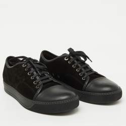Lanvin Black Suede and Leather DDB1 Low Top Sneakers Size 43