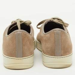 Lanvin Beige/Light Grey Suede and Leather DDB1 Low Top Sneakers Size 43