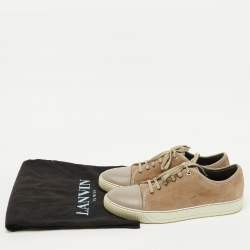 Lanvin Beige/Light Grey Suede and Leather DDB1 Low Top Sneakers Size 43