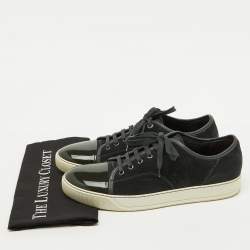 Lanvin Multicolor Suede and Patent Leather Low Top Sneakers Size 44