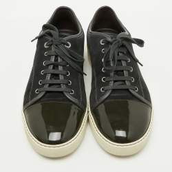 Lanvin Multicolor Suede and Patent Leather Low Top Sneakers Size 44