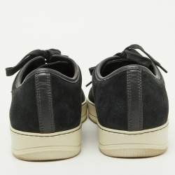 Lanvin Multicolor Suede and Patent Leather Low Top Sneakers Size 44