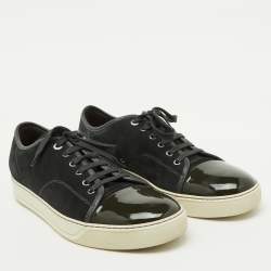 Lanvin Multicolor Suede and Patent Leather Low Top Sneakers Size 44
