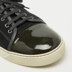 Lanvin Multicolor Suede and Patent Leather Low Top Sneakers Size 44