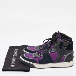 Lanvin Multicolor Leather and Mesh High Top Sneakers Size 41