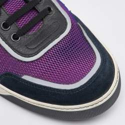 Lanvin Multicolor Leather and Mesh High Top Sneakers Size 41
