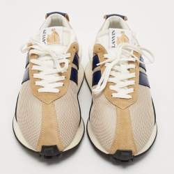 Lanvin Tricolor Mesh and Leather Bumper Sneakers Size 44