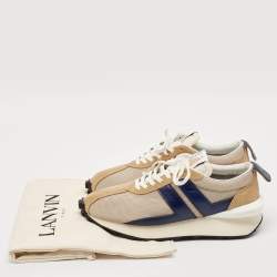 Lanvin Tricolor Mesh and Leather Bumper Sneakers Size 44