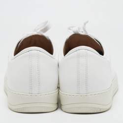 Pre Owned Lanvin White Leather Low Top Sneakers Size 44