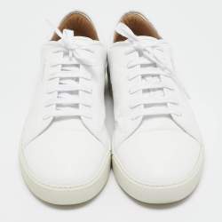 Pre Owned Lanvin White Leather Low Top Sneakers Size 44