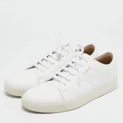 Pre Owned Lanvin White Leather Low Top Sneakers Size 44