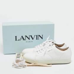 Pre Owned Lanvin White Leather Low Top Sneakers Size 44