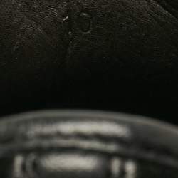 Pre Owned Lanvin Black Suede and Patent Leather Cap Toe Low Top Sneakers Size 44