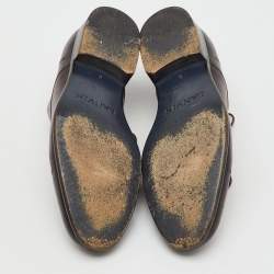 Pre Owned Lanvin Burgundy Leather Lace Up Oxfords Size 41